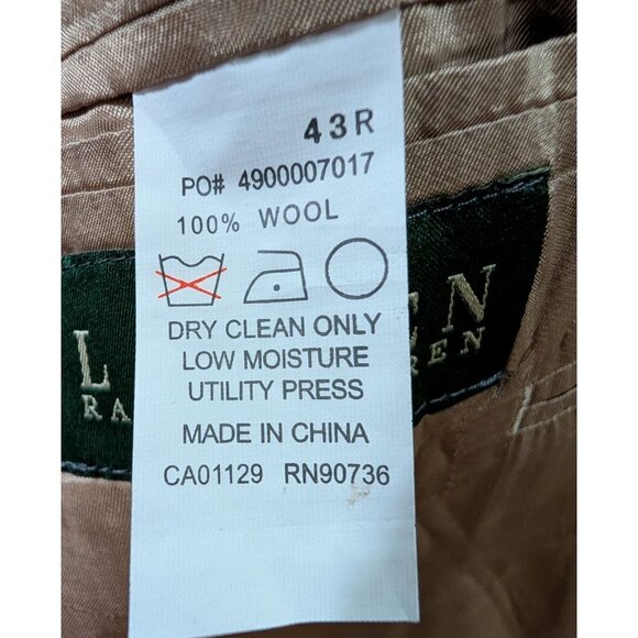 Lauren Ralph Lauren Wool Herringbone Mens Blazer 43R - Picture 4 of 6